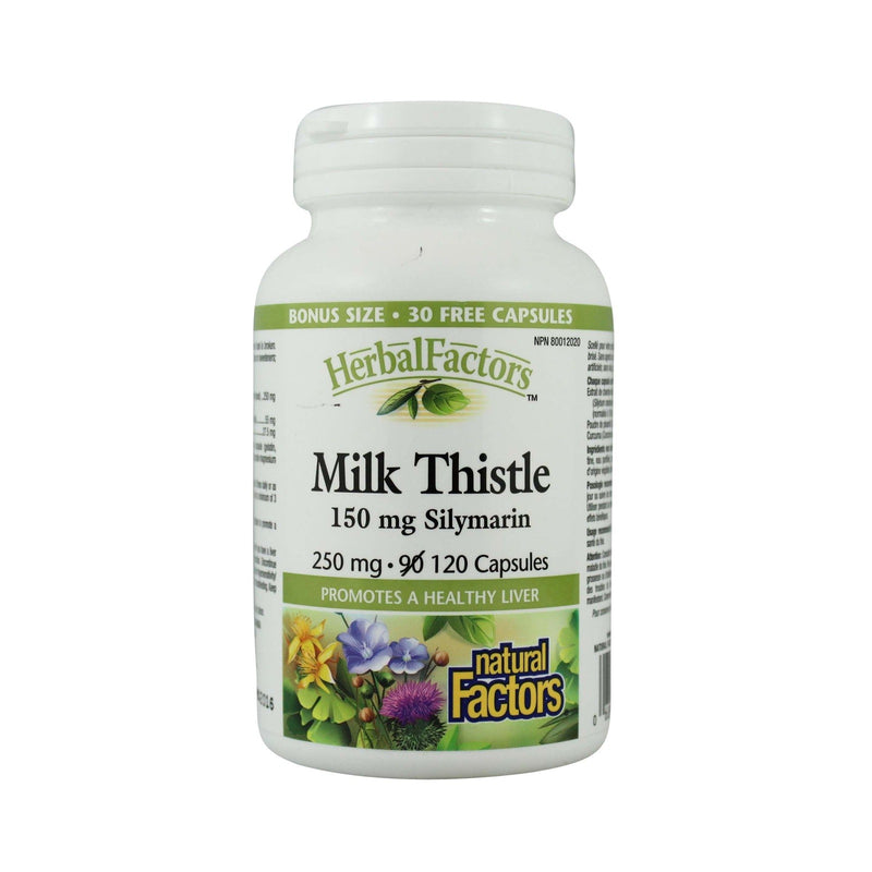 Natural Factors Milk Thistle 250 mg BONUS SIZE 120 Capsules Image 1
