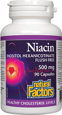 Natural Factors Niacin Inositol Hexanicotinate Flush Free 500 mg 90 Capsules Image 1
