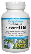 Natural Factors OmegaFactors Flaxseed Oil 1000 mg Softgels Image 1