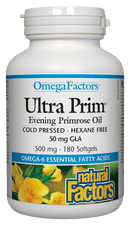 Natural Factors OmegaFactors Ultra Prim Evening Primrose Oil 500 mg Softgels Image 1