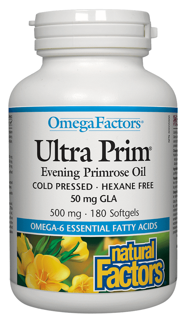 Natural Factors OmegaFactors Ultra Prim Evening Primrose Oil 500 mg Softgels Image 1