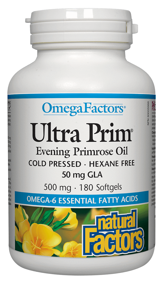Natural Factors OmegaFactors Ultra Prim Evening Primrose Oil 500 mg Softgels Image 1