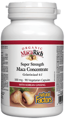 Natural Factors Organic Super Strength Maca Concentrate Gelatinized 4:1 500 mg 90 VCaps Image 1