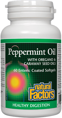 Natural Factors Peppermint Oil with Oregano & Caraway Seed Oils 60 Softgels Image 1