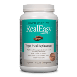 Natural Factors RealEasy With PGX Vegan Meal Replacement Powder - Chocolate 855 g Image 1