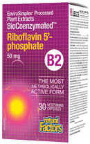 Natural Factors Riboflavin 5'-phosphate 50 mg B2 30 VCaps Image 1