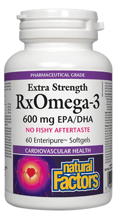 Natural Factors RxOmega-3 Extra Strength 600 mg EPA/DHA Softgels Image 2