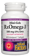 Natural Factors RxOmega-3 Mini-Gels 500 mg EPA/DHA Softgels Image 1
