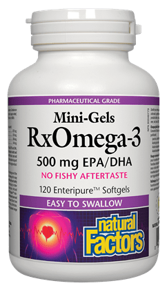 Natural Factors RxOmega-3 Mini-Gels 500 mg EPA/DHA Softgels Image 2