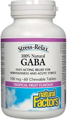 Natural Factors Stress-Relax GABA 100 mg - Tropical Fruit 60 Chewable Tablets Image 1