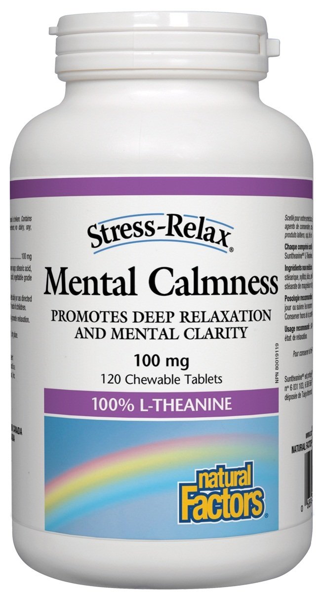 Natural Factors Stress-Relax Mental Calmness 100 mg Chewable Tablets Image 2
