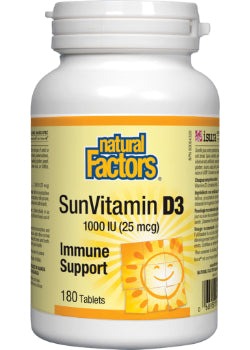 Natural Factors SunVitamin D3 1000 IU 25 mcg Tablets Image 2