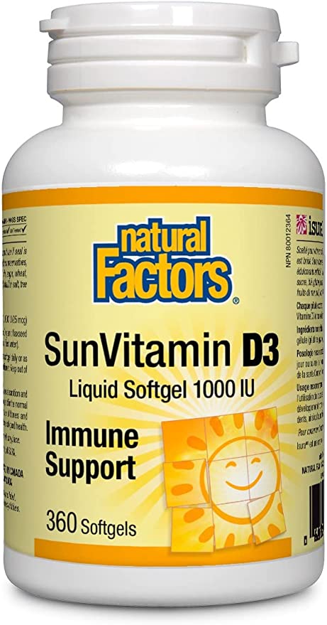 Natural Factors SunVitamin D3 1000 IU Softgels Image 1