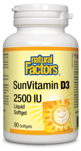 Natural Factors SunVitamin D3 2500 IU Softgels Image 1