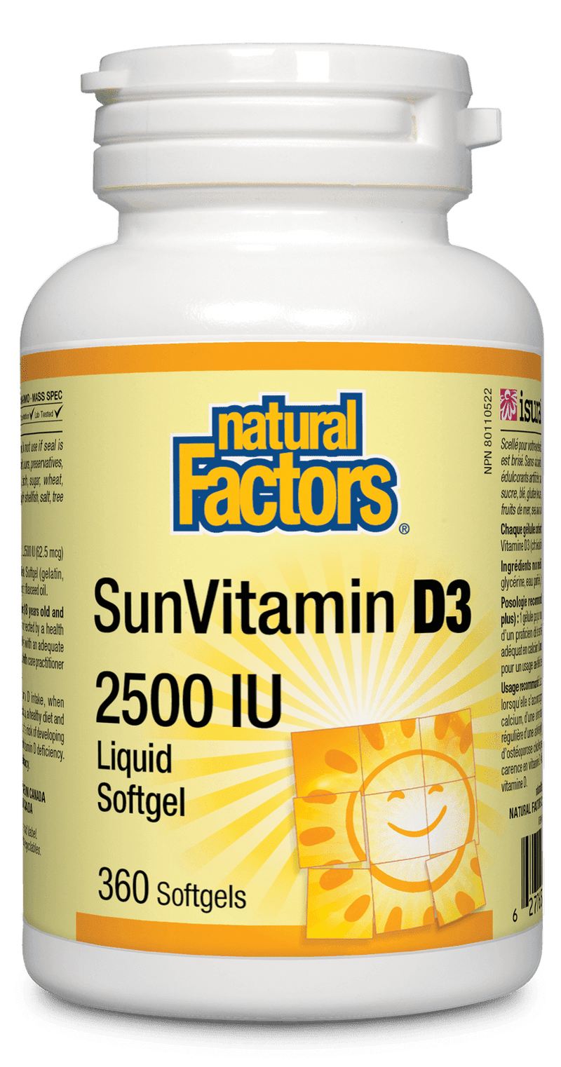 Natural Factors SunVitamin D3 2500 IU Softgels Image 3
