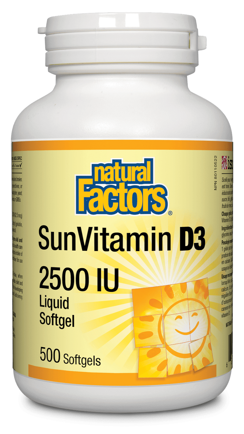 Natural Factors SunVitamin D3 2500 IU Softgels Image 4