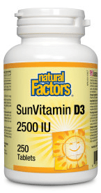 Natural Factors SunVitamin D3 2500 IU Tablets Image 2