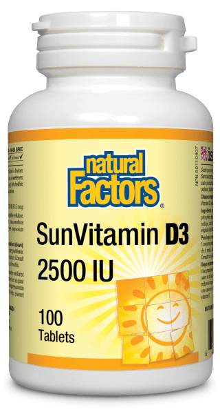 Natural Factors SunVitamin D3 2500 IU Tablets Image 1
