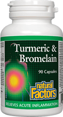 Natural Factors Turmeric & Bromelain 90 Capsules Image 1