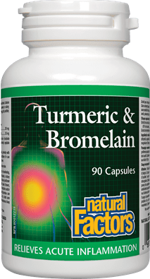Natural Factors Turmeric & Bromelain 90 Capsules Image 1