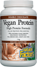 Natural Factors Vegan Protein - Double Chocolate 1 kg Image 1