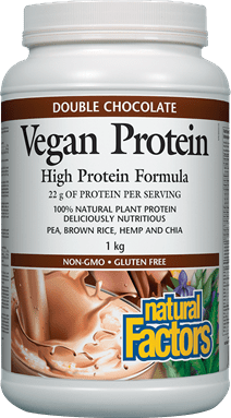 Natural Factors Vegan Protein - Double Chocolate 1 kg Image 1