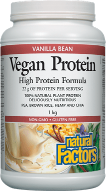 Natural Factors Vegan Protein - Vanilla Bean 1 kg Image 1