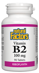 Natural Factors Vitamin B2 100 mg Riboflavin 90 Tablets Image 1
