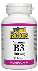 Natural Factors Vitamin B3 Nicotinic Acid 100 mg 90 Tablets Image 1