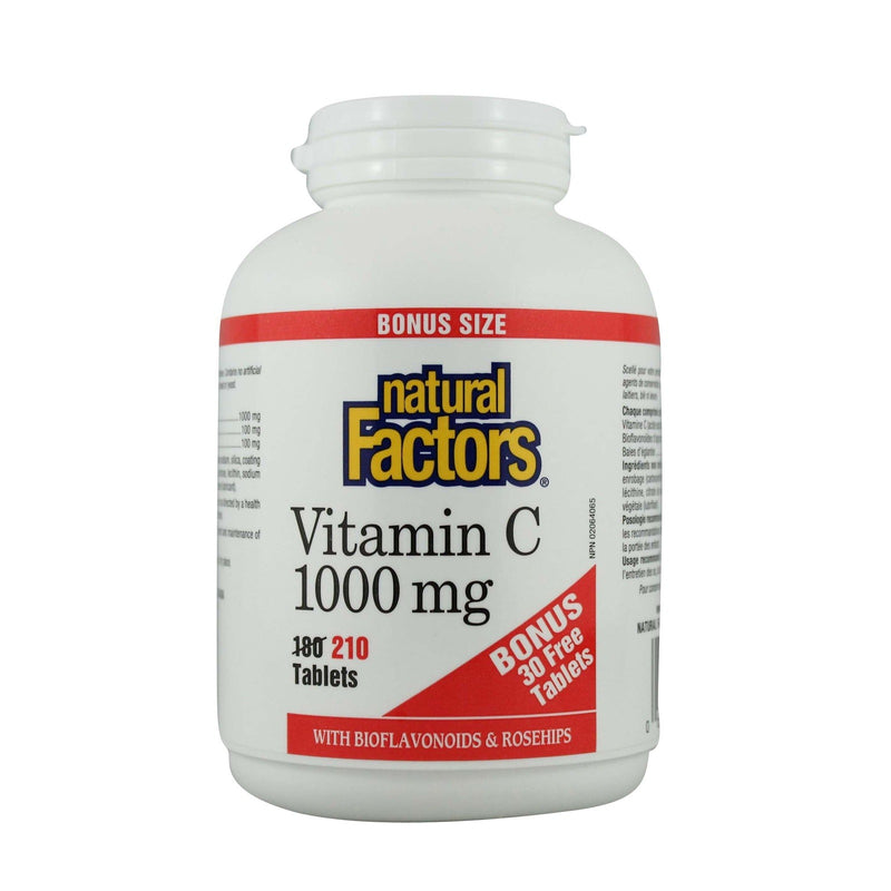 Natural Factors Vitamin C 1000 mg BONUS SIZE 210 Tablets Image 1