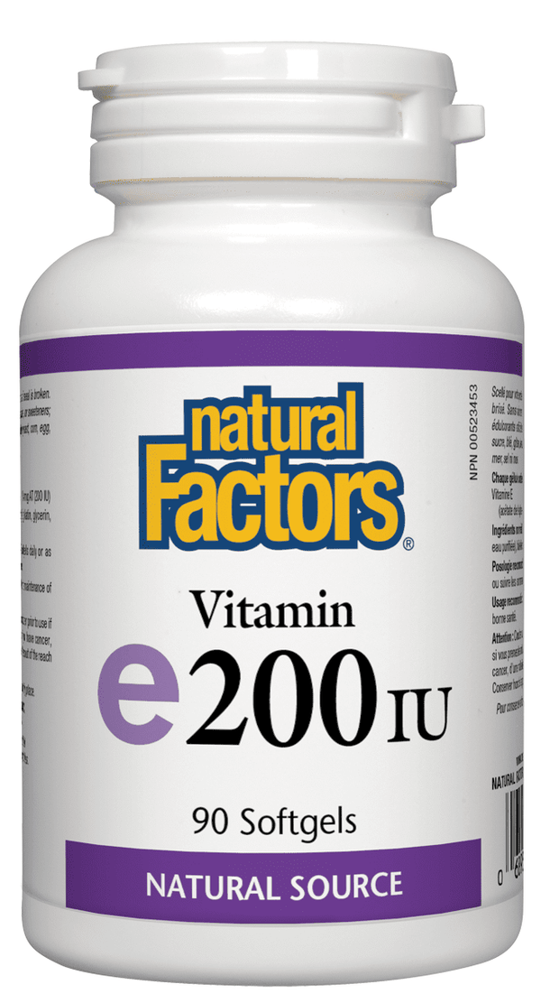 Natural Factors Vitamin E 200 IU 90 Softgels Image 1