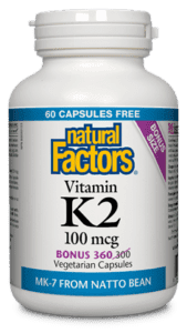 Natural Factors Vitamin K2 100 mcg BONUS SIZE 360 VCaps Image 1