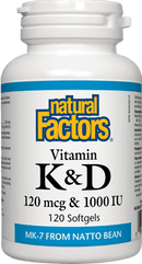 Natural Factors Vitamin K D 120 mcg & 1000 IU Softgels Image 2