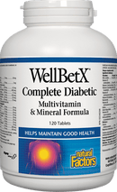 Natural Factors WellBetX Complete Diabetic Multivitamin & Mineral Formula 120 Tablets Image 1