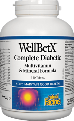 Natural Factors WellBetX Complete Diabetic Multivitamin & Mineral Formula 120 Tablets Image 1