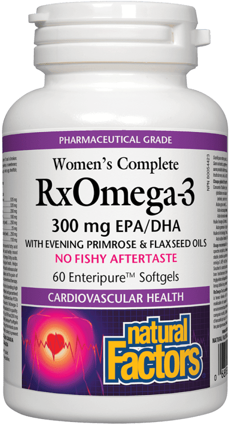 Natural Factors Women's Complete RxOmega-3 300 mg EPA/DHA Softgels Image 2