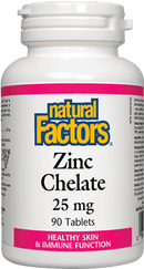 Natural Factors Zinc Chelate 25 mg 90 Tablets Image 1