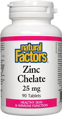 Natural Factors Zinc Chelate 25 mg 90 Tablets Image 1