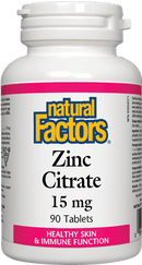 Natural Factors Zinc Citrate 15 mg 90 Tablets Image 1