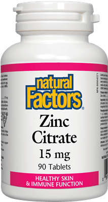 Natural Factors Zinc Citrate 15 mg 90 Tablets Image 1