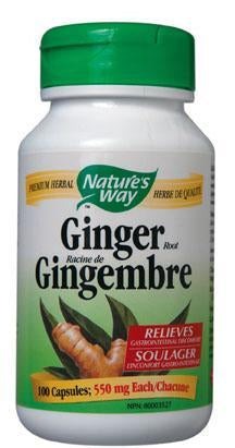 Nature's Way Ginger Root 550 mg 100 Capsules Image 1