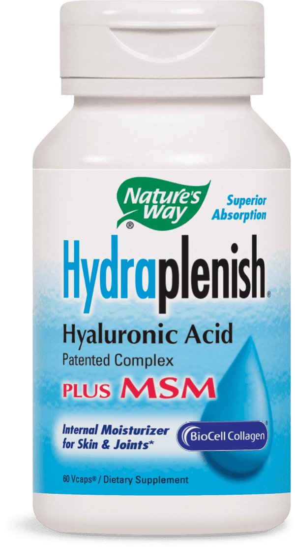 Nature's Way Hydraplenish Hyaluronic Acid Plus MSM 60 VCaps Image 1