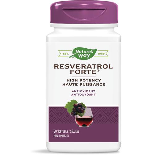 Nature's Way Resveratrol Forte High Potency Antioxidant 30 Softgels Image 1