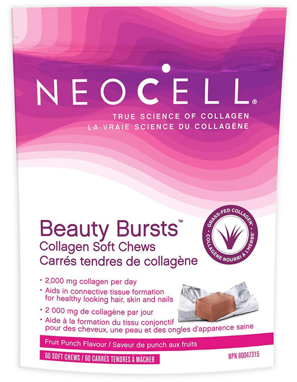 NeoCell Beauty Bursts Collagen 2000 mg - Fruit Punch 60 Soft Chews Image 1