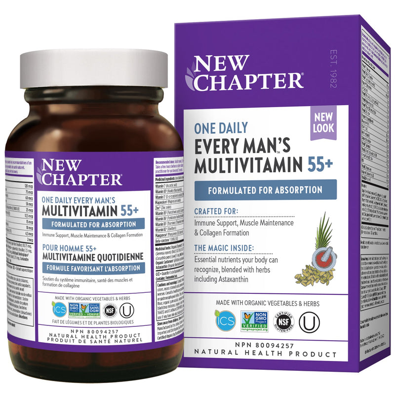 New Chapter Every Man's One Daily 55+ Multivitamin Tablets Image 2