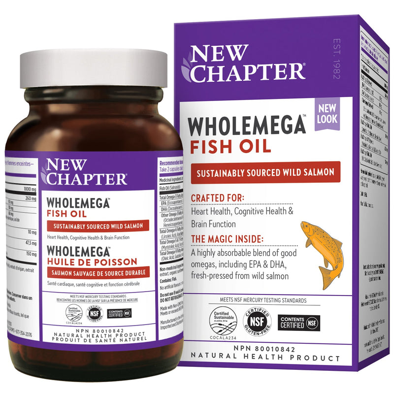 New Chapter Wholemega Fish Oil 1000 mg Softgels Image 2