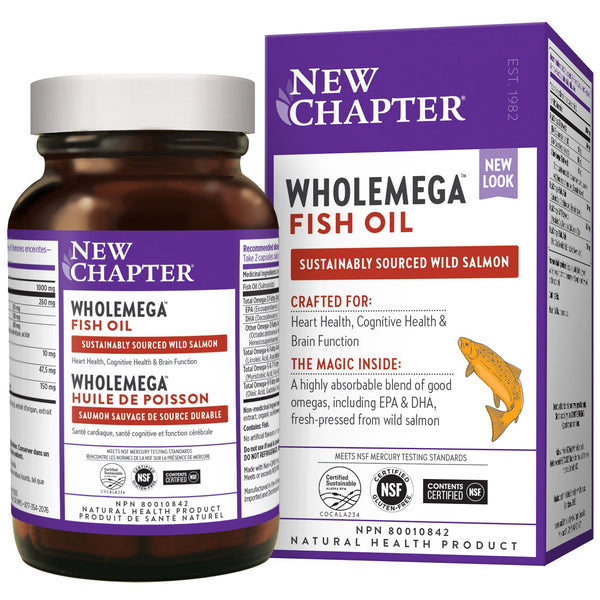 New Chapter Wholemega Fish Oil 1000 mg Softgels Image 1