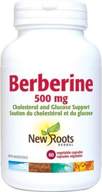 New Roots Berberine 500 mg Cholestrol & Glucose Support 60 VCaps Image 1