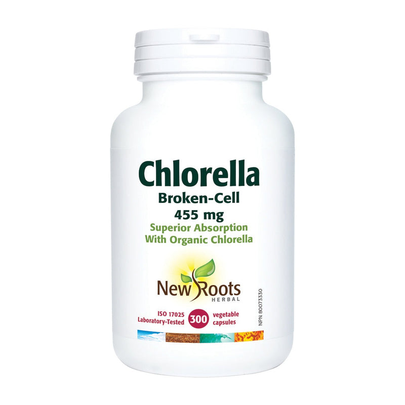New Roots Chlorella Broken-Cell 455 mg 300 VCaps Image 1