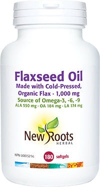 New Roots Flaxseed Oil 1000 mg 180 Softgels Image 1